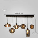 Axyaa Grey Glass Pendant Light for Dining and Bar, Industrial Chandelier