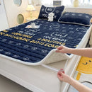 Axyaa Plush Velvet Mattress Topper Quilted Cover Bed Mat Linen Protection Pad