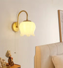Axyaa Modern Iron LED Wall Sconce Pull Chain Switch Stair Light PVC Bedside Lamp
