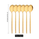 Axyaa Matte Gold Tableware Cutlery Set Stainless Steel Flatware Kitchen Dinner