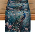 Axyaa Peacock Plant Table Runner: Elegant Dining and Wedding Decor