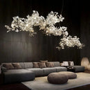 Axyaa White Ginkgo Leaf Villa Chandelier for Living Room Dining Lobby Staircase