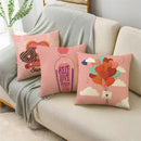 Axyaa Pink Heart Pattern Cushion Cover - 40cm/45cm & 50cm Sizes