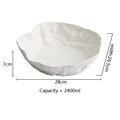 Axyaa Irregular Ceramic Salad Bowl Set - White Texture Thick Soup Fruit Dessert Bowls