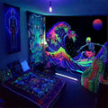 Axyaa Psychedelic Mandala Tapestry Wall Hanging for UV Home Decor