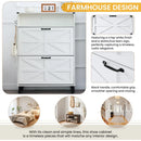 Axyaa Farmhouse Shoe Storage Cabinet with Drawers and Open Shelves for Entryway