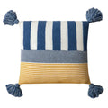 Axyaa Blue Pink Tassles Knit Pillow Cover 45x45cm Stripe Soft Living Bedroom