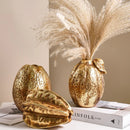 Axyaa Golden Star Fruit Vase: Elegant Ceramic Lemon Flowerpot for Home Decor