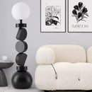 Axyaa Modern Black Round Floor Lamp LED E27 for Living Room Bedroom Foot Switch