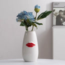 Axyaa Red Lips Ceramic Vase: Branded Desk Decoration for Floral Arrangement