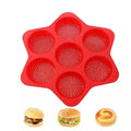 Axyaa 6-Hole Silicone Hamburger Mold for Oven Baking and Bread Making
