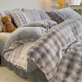 Axyaa Winter Bubble Plush Rabbit Velvet 4-Piece Bed Sheet Set