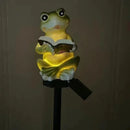 Axyaa Frog Resin Solar Outdoor Light for Garden Decor