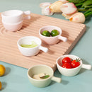 Axyaa Ceramic Disc Mini Bowls Set of 4, Cream Dessert Cereal Bowls