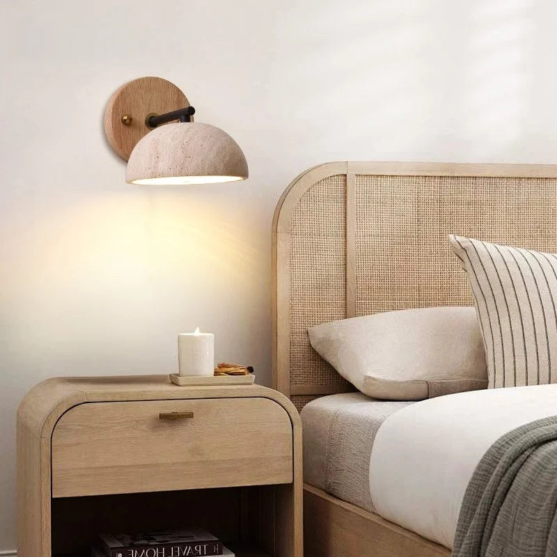 Axyaa Modern Nordic LED Wall Lamps Indoor Reading Yellow Travertine Wall Art Lighting