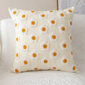Axyaa Daisy Floral Cushion Cover - White Embroidered Pillow Cover (45x45cm/30x50cm)