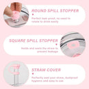 Axyaa 10pc Tumbler Accessory Set: Straw, Cover, Cap, Boot, Stopper, Keychain, Sticker