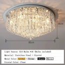 Axyaa Crystal Round Ceiling Light: Modern Minimalist LED Fixture for Master Bedroom