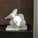 Axyaa White Ceramic Irregular Flower Vase, Hand-made Ornaments for Floral Arrangements