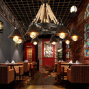 Axyaa Industrial Loft Iron Chandelier for Coffee Shop Restaurant Club Lighting