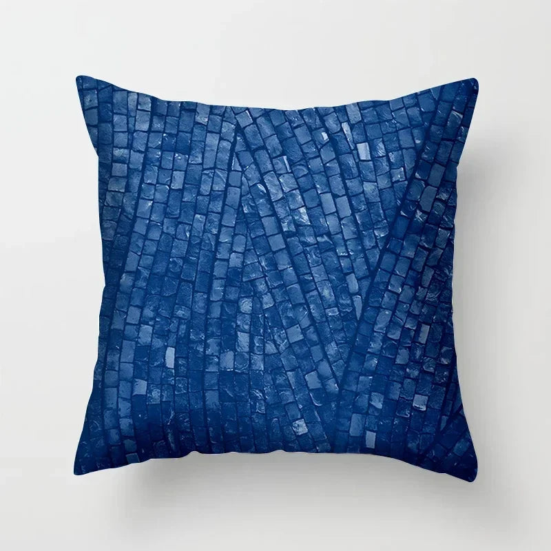 Blue Pattern Cushion Cover 45*45cm Pillowcase for Bedroom Sofa Home Decor by Axyaa