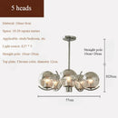 Axyaa Modern Chandelier for Living Room Bedroom Dining Study - Silver Wrought Iron Nordic Designer Lighting