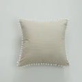 Axyaa Striped Pattern Ball Edge Pillow Case 45x45cm for Living Room Sofa
