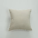 Axyaa Striped Pattern Ball Edge Pillow Case 45x45cm for Living Room Sofa