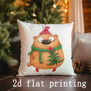 Axyaa Christmas Animal & Winter Scene Cushion Cover for Sofa, Bedroom, Car
