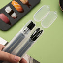 Axyaa Black Silver Alloy Chopsticks Set with Storage Box - Korean Style Sushi Chopsticks