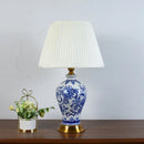 Axyaa Blue Ceramic Table Lamp for Home and Workspaces