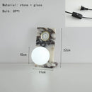 Axyaa Marble White Desk Lamp with Glass Ball Accent, Ideal for Bedroom, Foyer, Hotel