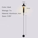 Axyaa Simple Rotating LED Wall Lamp in Black Gold for Bedroom, Living Room, Aisle