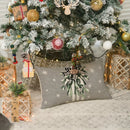 Axyaa Christmas Reindeer Pillowcase 30x50cm Gray Stripe Winter Holiday Couch Decor