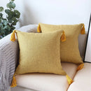 Yellow Linen Sofa Pillow Cover by Axyaa - Super Soft Decorative Throw Pillow Home Decor