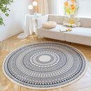 Axyaa Round Boho Cotton Linen Rug with Tassel Detail