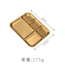 Axyaa Stainless Steel Dipping Plate with Compartments and Tray - Tableware for Snacks and Lunch