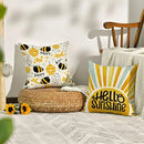 Axyaa Bee Happy Linen Square Pillowcase Sunshine Decor 50*50