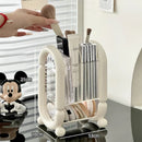 Axyaa Acrylic Makeup Organizer for Vanity with 4 Slots, Brush Cup, Lipstick Holder