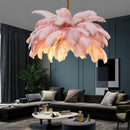 Axyaa Creative Feather Chandelier: Modern Nordic Pendant Light for Home Interior Decor