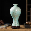 Axyaa Crystal Glazed Ceramic Vase for Home Decor - Living Room, Study, or Entryway