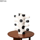 Axyaa Polka Dots Ceramic Vase: Chic Desk Decor for Flowers and Plants