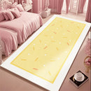 Axyaa Fluffy Pink Carpet: Soft, Minimalist Style Rug for Girl Bedroom, Living Room