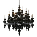 Axyaa Black White Beads Chandelier Moon Tears Pendant Luxury Kitchen Hanging Lamp