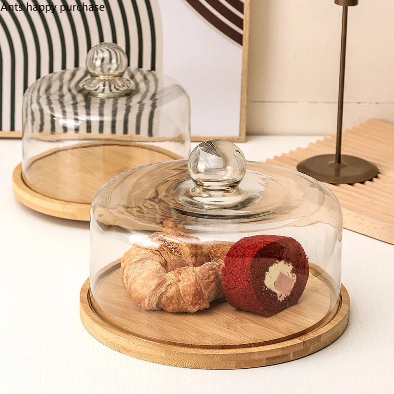 Axya Rotating Cake Tray with Glass Cover and Stand