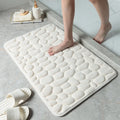 Axyaa White Memory Foam Non-Slip Bath Mat - Soft & Absorbent Rug