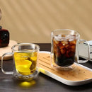 Axyaa Double Wall Glass Coffee Cup Handle Drinkware High Borosilicate Heat-resistant