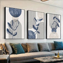 Axyaa Geometric Botanical Lines Canvas Art Print - Modern Living Room Decor