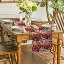Geometric Color Block Table Runner by Axyaa: Farmhouse Dining Decor, Washable Long Cloth