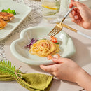 Axyaa Cream Love Plates Set of 4 - Ceramic Tableware for Dessert & Breakfast